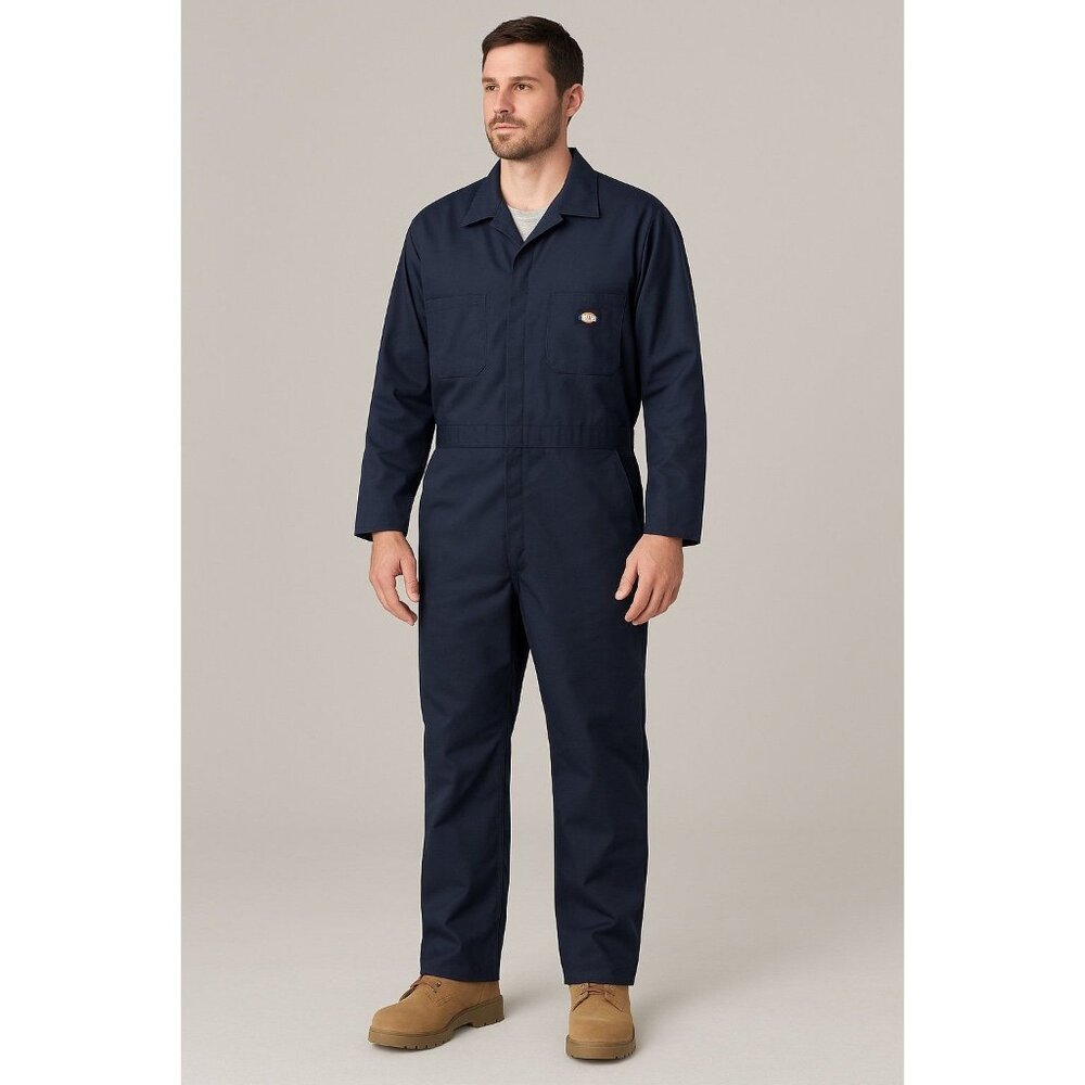 Dickies Men’s Deluxe Long Sleeve Cotton Coverall Navy Blue 2XL Regular – NWT